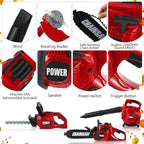 3 Pcs Toy Gardening Tool Set for Kids Toy Leaf Blower Hedge Trimmer Chainsaw Pretend Play Set with Lights and Sounds Birthday for Boys Girls