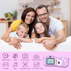 Kids Camera Toys,48MP Dual Lens with 64G SD Card and Cartoon Soft Cover for 3-8 Year Old Girls Boys (PurpleR)