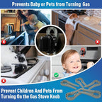 Gas Stove Knob Lock, Baby Proof Oven Knobs Covers Lock for Child Safety (5 Pack) Grey