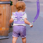 Accmor Toddler Harness Leash + Anti Lost Wrist Link, 2 Pack Cute Kids Butterfly Harness Leashes, Adorable Baby Leash Walking Assistant Wristband Strap Tether for Girls Outdoor (Pink + Purple)