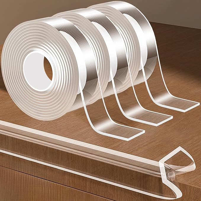 Edge Protector Strip for Furniture,Table Corner Protectors,0.8in x 9.84Ft,3 Rolls,Cabinet Bumpers,Clear Soft Corner Guards,Wall Corner Protector,Safe for Proof