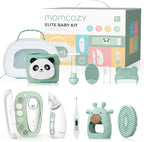 Momcozy Elite Baby Kit, Superior Baby Shower & Registry Essential Kit for Grooming & Health & Cleansing Care, Electric Nail File & Nasal Aspirator,Tummy Wrap,Thermometer,Bath Brush,Teether,Storage Bag