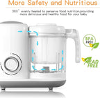 Baby Food Maker, 4 in 1 Baby Food Processor and Steamer, Puree Blender, Multifunctional Baby Puree Maker, Dishwasher Safe (White)