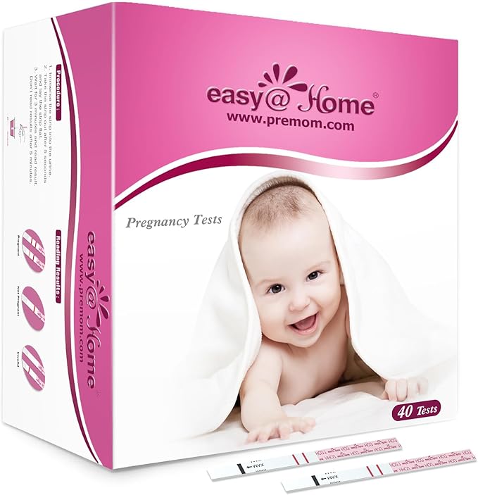 Easy@Home Pregnancy Test Strips Kit: 40 Pack HCG Test Strips - Early Detection Home Bulk Pregnancy Tests | EZW1-S:40