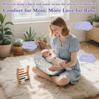 Nursing Pillow for Breastfeeding & Bottle Feeding - Ergonomic C-Shape Design with Breathable Filling & Removable Washable Cover, Supports 0-18 Months (Feeding, Tummy Time, Sitting), Hypoallergenic