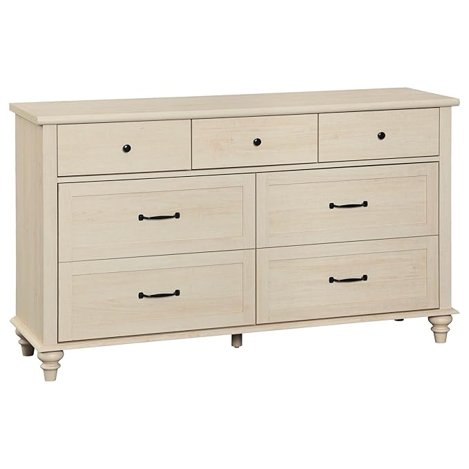 WAMPAT Beige Baby Dresser with 7 Drawers, Kids Dresser Wooden Dressers for Kids Room, Dressers Cabinet Storage Organizer for Bedroom, Children's Bedroom & Nursery