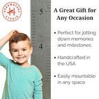 Wooden Growth Chart – Kids Height Chart, Wall Measurement for Kids, Height Chart for Wall, Growth Ruler for Children – “Love Grows Here” Gray (63" x 6.7")