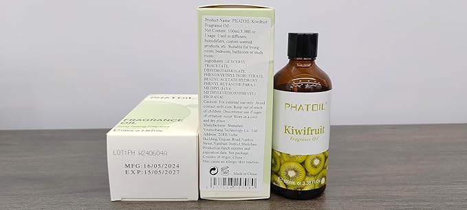PHATOIL 3.38FL.OZ Kiwifruit Fragrance Oils for Aromatherapy, Essential Oils for Diffusers for Home, Perfect for Diffuser, Yoga, Skin Care, DIY Candle and Soap Making - 100ml