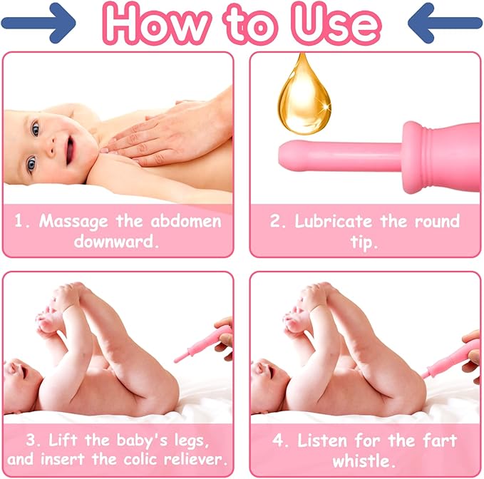 Gas and Colic Reliever for Babies, 20 Count Natural Solution Effective Instant Constipation Gas Relief for Babies Boys Girls Colic and Gas Relief, Pink