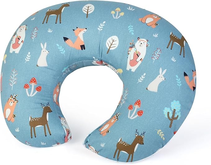Nursing Pillow,Breastfeeding Pillows for Mom, Easy Clean Removable Cover, Breast Feeding Pillow with Breathable Filling, Tummy Time, Sitting Support (Animals)