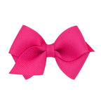 Wee Ones Girls' Plain Wrap Classic Grosgrain Hair Bows on a WeeStay No-Slip Hair Clip, Handmade, Wee, Shocking Pink