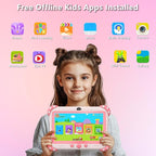 Kids Tablet 7 inch Tablet for Kids Wifi Kids Tablets 32G Android 10 Dual Camera Educational Games Parental Control, Toddler Tablet with Kids Software Pre-Installed Kid-Proof YouTube Netflix (Pink)