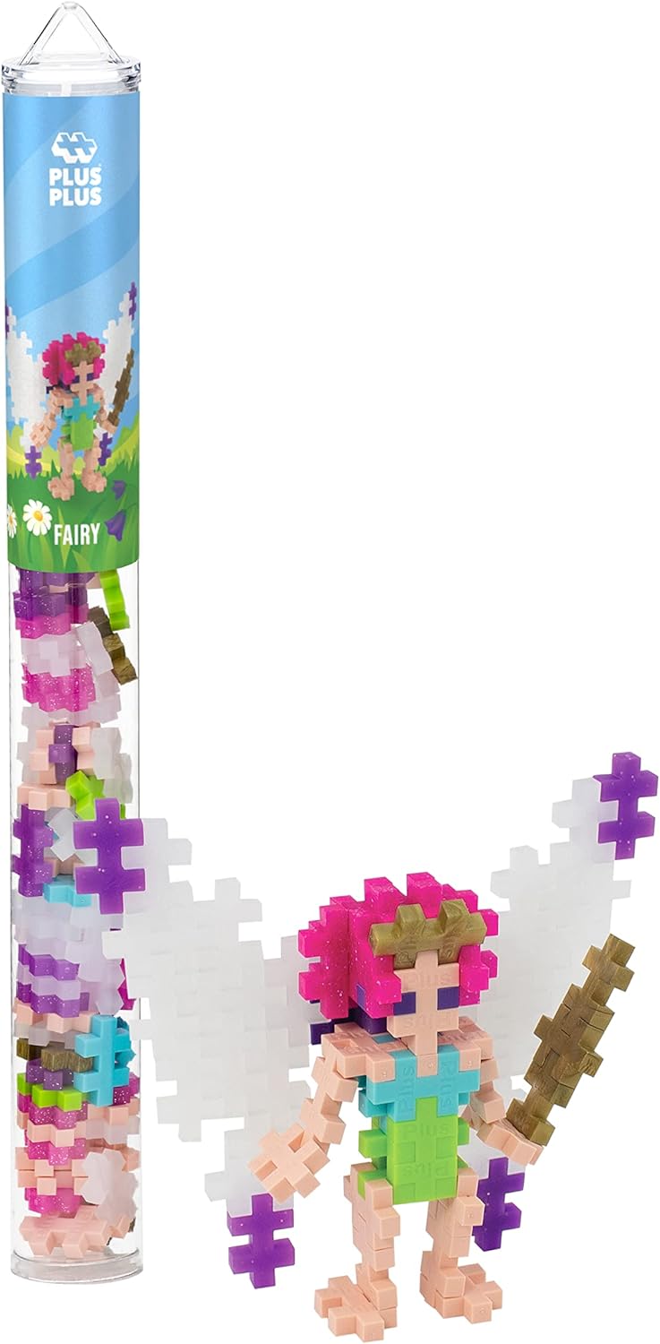 PLUS PLUS Building Block Playset Kit, Themed Figures 3D Puzzle, Fun Stem Toys for Kids, 350 Mini Interlocking Pieces - 5 Tube Bundle, Fantasy