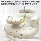 Baby Inflatable Seat for Babies 3-36 Months, Built in Air Pump, Olive Baby Support Seat Summer Toddler Chair for Sitting Up, Baby Shower Chair Floor Seater, Infant Back Support Sofa, Green