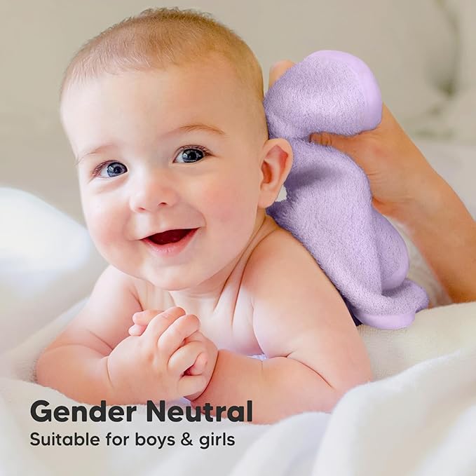 6-Pack Baby Washcloths - Soft Absorbent Viscose from Bamboo Wash Cloths for Babies, Kids, Toddlers, Infant, Newborn Bath Towels, Gentle on Sensitive Skin, 10x10 Reusable Face Towels (Soft Lilac)