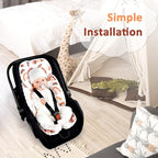 Pea Pod Baby Car Seat Head Support for Newborn, 2 in 1 Infant Car Seat Head Support for Boys Girls Extra Soft Breathable Baby Car Seat Cushion Insert for Strollers, Swings, and Bouncers, Boho Rainbow