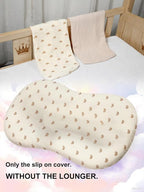 Muslin Baby Lounger Cover for Snuggle Me Organic Lounger/Baby Lounger/Organic Cotton Handmade Cover for Infant/Toddler Lounger (Yellow Rainbow, Beige)