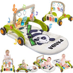 Baby Play Gym Walker Kick and Play Piano Gym Musical Tummy Time Mat for Boys Girls Infant Newborn Gifts (Panda Upgraded)