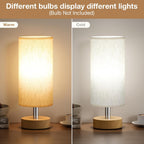 Small Table Lamp for Bedroom Set of 2 - Bedside Lamps for Night Stands, Minimalist Nightstand Light Lamp, Desk Lamps for Reading Room, Kids Room, Living Room, Office, Dorm