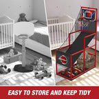 Basketball Arcade Game Indoor Outdoor, Kids Basketball Hoop with 4 Balls & Pump, Single Shot Basketball Game at Home, Carnival Games Sport Toys Gifts for Boys Girls Teens