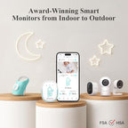 Sense-U Pro Baby Monitor(Long Range) – Tracks Breathing Movement, Rollover & Temperature Anywhere for Better Sleep, Simple Clip-On Smart Tracker with Arousal Vibration, Audible Alerts & Sleep Analysis