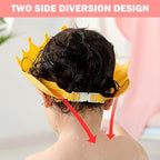 2PCS Baby Shower Cap Adjustable Crown Shape Baby Hair Washing Shield Waterproof Lightweight Plastic Bath Visor for Toddlers