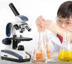 SWIFT Compound Monocular Microscope SW200DL with 40X-1000X Magnification, Dual Light, Precision Fine Focus, Wide-Field 25X Eyepiece and Cordless Capability for Student Beginner