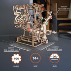 UGEARS Wooden Marble Run Chain Hoist - Mechanical 3D Wooden Puzzle for Adults, DIY Model Kit for Adults, Unique Puzzle - 3D Puzzle Marble Game Gifts - 400 Pieces