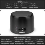 Conor White Noise Machine, Sleep Sound Machine - 24 High Fidelity Soothing Fan & White Noise Sounds, Timer & Memory Feature, Portable Office Privacy or Travel Sleep Therapy for Baby, Kids, Adults