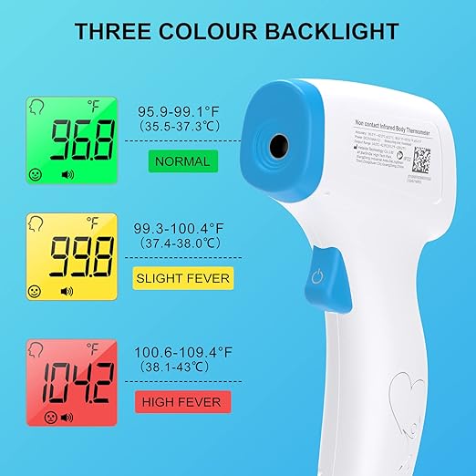 Digital Thermometer for Adults and Kids, No Touch Forehead Thermometer for Baby, 2 in 1 Body Surface Mode Infrared Thermometer with Fever Alarm and Instant Accuracy Readings