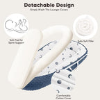 Baby Lounger - Infant Lounger Pillow for Newborn 0-24 Months, Soft, Breathable & Portable Baby Lounger Pillow for Boys & Girls, Cozy Baby Floor Seat for Home & Travel (Bluemoon)