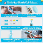 Baby Grooming Kit，Electric Safety Nail Trimmer Baby Nursery Kit，Infant Safety Care Set with Hair Brush Comb Nail Clipper Nasal Aspirator,Baby Essentials Kit for Newborn Girls Boys (21 PC-Blue Kit)