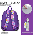 Toddler Backpack for Girls 3-8: Preschool Kindergarten Backpack - Cute Kids Backpacks for Girls-Purple Smile