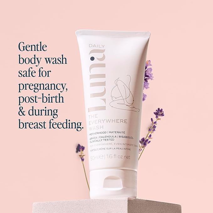 Luna Daily Intimate Feminine Wash, Coconut & Lactic Acid Formula | pH-Balanced Body Wash for Women |Nourishing Cleanser for Pregnancy, Postpartum & Sensitive Skin | Gentle & Maternity-Safe, 50ml