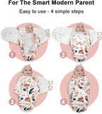 HOUSBAY 100% Cotton Baby Swaddle Sleep Sacks for Newborn Swaddling Blankets Adjustable 2-Way Zipper 1 Pac (Red Flower, Medium/Large | 3-6 Months)