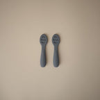mushie Silicone First Feeding Baby Spoons | 2 Pack (Tradewinds/Shifting Sand)