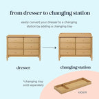 DaVinci Jenny Lind Spindle 6-Drawer Dresser in Honey