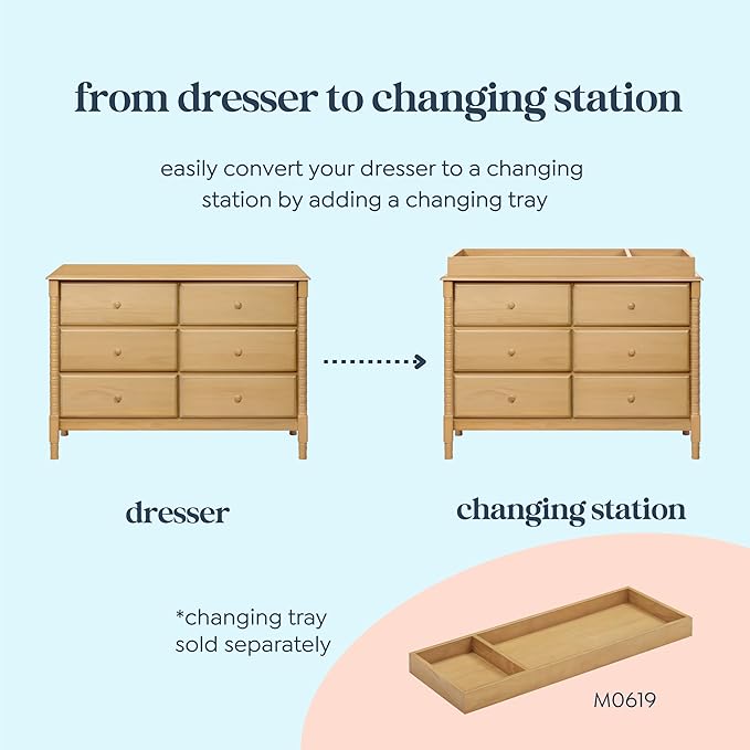 DaVinci Jenny Lind Spindle 6-Drawer Dresser in Honey