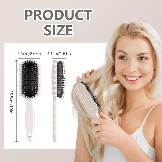 Curl Defining Brush, Curly Hair Brush, Slick Back Hair Brush, For Combing and Shaping Curls in All Hairstyles to Reduce Pulling (Beige)