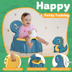 Potty Training Toilet Toddler Potty Chair Kids Boys Girls Dinosaur Animal Comfortable Potties Training Seat for Childrens Ages 1-3 Portable Baby Toilets with Lid Back Easy to Clean Potty Trainer,Blue