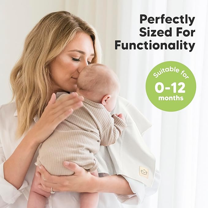 Organic Burp Cloths Baby Boy, Girl - 6-Pack Large Cotton Burping Cloths for Babies, Spit Up Rags, Super Absorbent, Ultra Soft Newborn Rag, Gender Neutral, Machine Washable, Durable (Soft White)