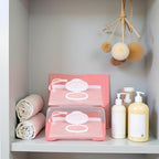 2 Pcs White Baby Wipes Case Travel Holder, Wipe Case Travel Holder Keeps Wipes Moist Set of Wet Diaper Portable Travel On The Go Refillable Dispenser Waterproof Wipe Container with Sealed Diapering