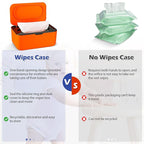 Baby Wipes Dispenser, Wipes Case Baby Wipe Holder Keeps Wipes Fresh, Non-Slip, Easy Open & Close (Black)