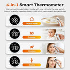 Baby Thermometer for Infants, No-Touch Forehead and Ear Thermometer with Fever Alarm, Fast Accuracy Digital Thermometer for Adults and Kids, 3 Age Modes, Object Modes