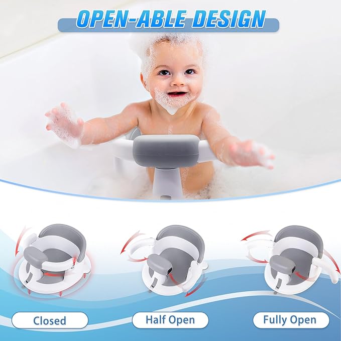 Mostop Baby Bath Seat for Babies 6 Months & Up - Non-Slip Infant Bathtub Chair with Suction Cups - Sit Up Bath Seat for Baby Toddlers - Toddler Bath for Baby Sitting Up, Easy to Clean
