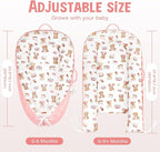 HKAI Baby Lounger – Soft Cotton Infant Floor Seat for Newborn to 24 Months, Portable Baby Essentials for Boys & Girls