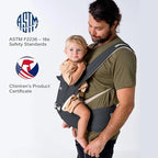 Baby Carrier, 3-in-1 Baby Carrier Newborn to Toddler with Hip Seat (Ergonomic M Position) for 0-36 Month/7-45lbs, Adjustable Size for Enhanced Lumbar Support, Perfect for On-The-go, Grey