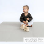 Toddlekind Solid Color Foam Play Mat 4x4 Baby Playmat. Stylish, Non-Toxic, Odorless, Plain Design Puzzle Play Mat 0m+ (Gray)