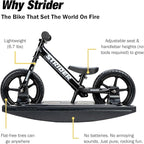Strider 12” - Helps Teach Baby How to Ride a Balance Bicycle - for Kids 6 Months to 4 Years - Easy Assembly & Adjustments