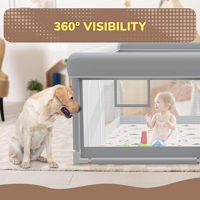 Large Baby Playpen 74"x50" with Mat Play Pens for Babies and Toddlers, Large Play Yards for Indoor & Outdoor with Zipper Gates